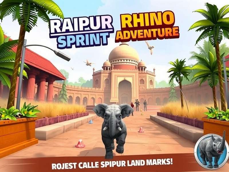 Raipur Rhino Sprint Adventure Gameplay Screenshot